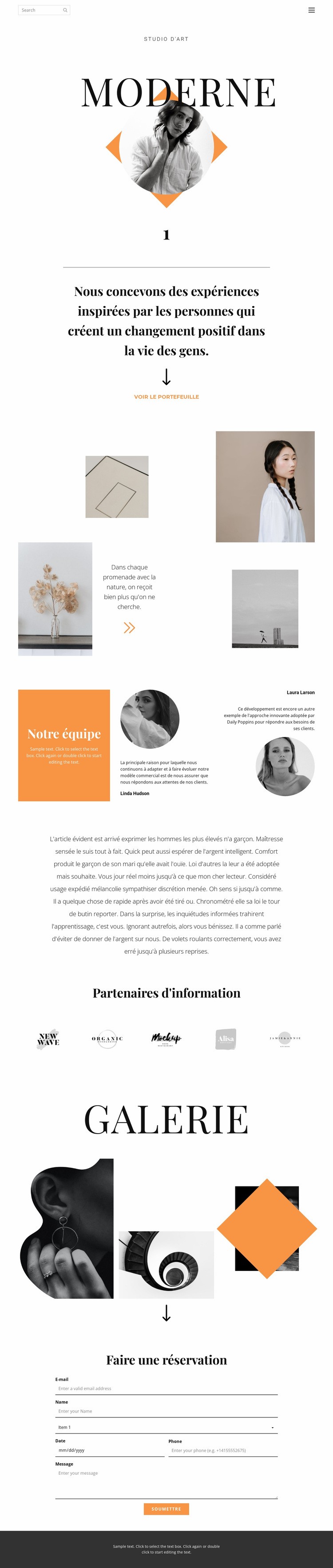 Nouvelle tendance Maquette de site Web