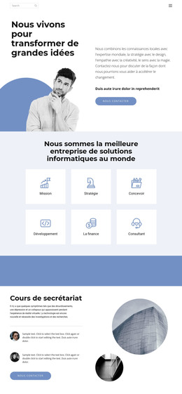 Page D'Affaires - Modèle De Site