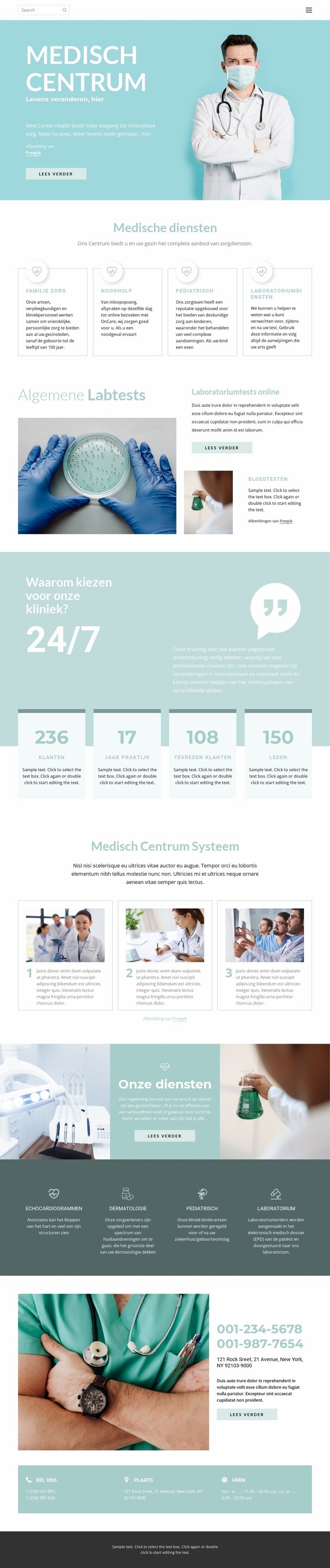 De moderne geneeskunde Website ontwerp