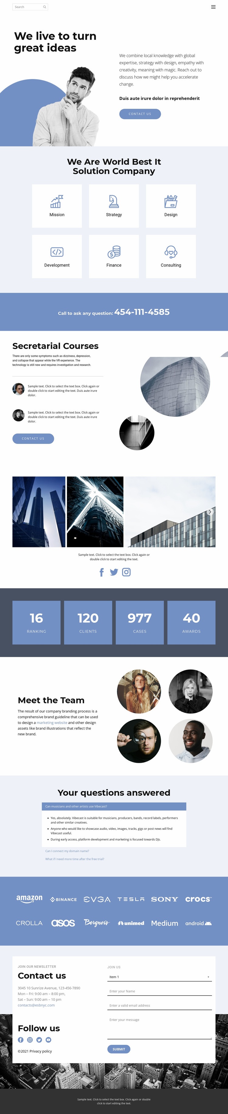 Business page Squarespace Template Alternative