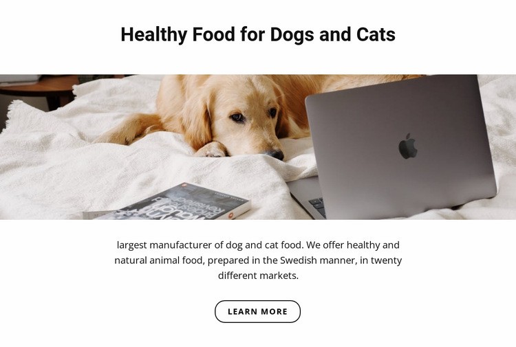 Hälsosam mat för husdjur Html webbplatsbyggare