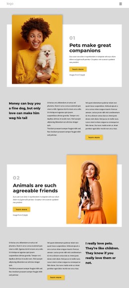 HTML Page Design For Why Pets Make Us Happier