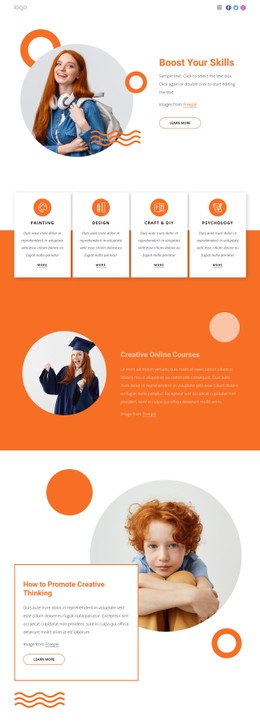 Build New Creative Skills CSS Layout Template