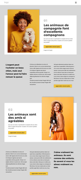 Conception De Pages HTML Pour Pourquoi Les Animaux Nous Rendent Plus Heureux