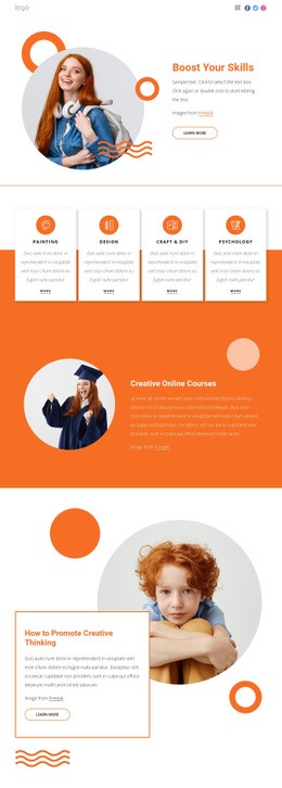 Build new creative skills - Html Code Example by Nicepage