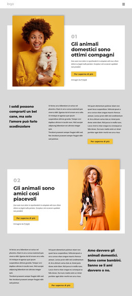 Progettazione Della Pagina HTML Per Perché Gli Animali Domestici Ci Rendono Più Felici