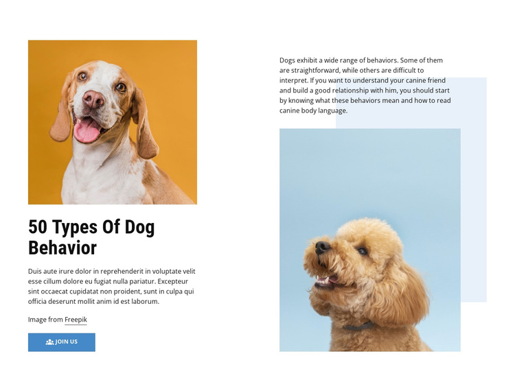 Quality Dog Behavior Courses One Page Template