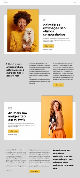 Por Que Animais De Estimação Nos Fazem Mais Felizes - Funcionalidade Construtor De Sites