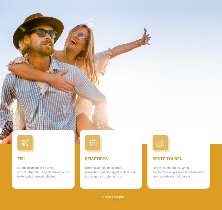 Reisebüro Vorschläge Website design