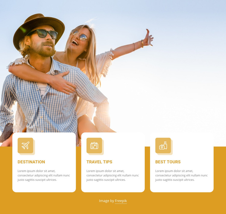 Travel agency propositions Homepage Design