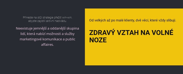 Nadpisy na tmavém pozadí Šablona webové stránky