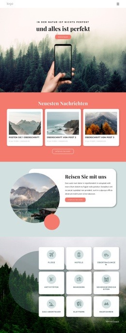 Reisegeschenke Für Die Natur Responsive-Website