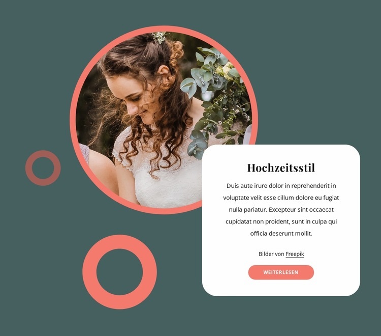 Hochzeitsstil Landing Page