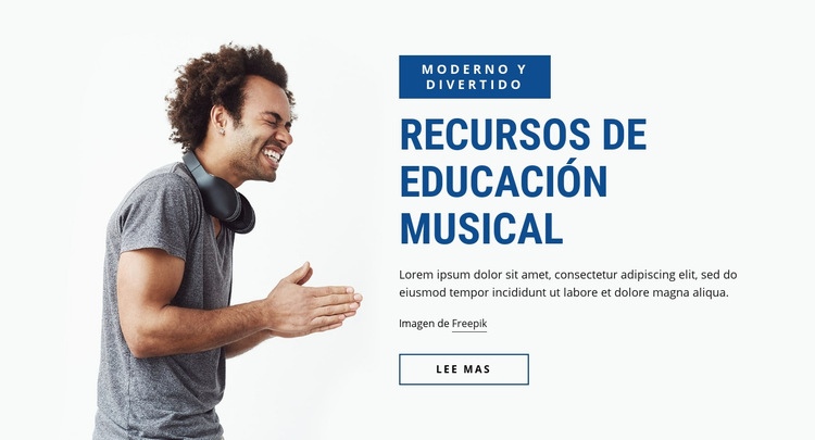 Recursos de educación musical Maqueta de sitio web