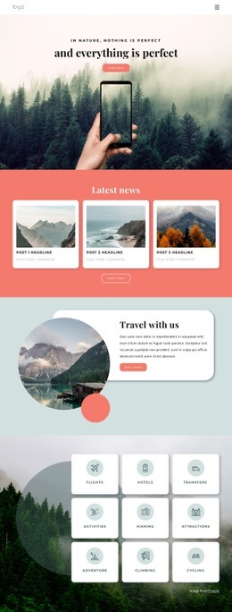 Nature Travel Gifts Page Builder