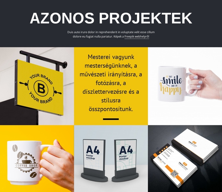 Tervezési projekt művészet Weboldal tervezés