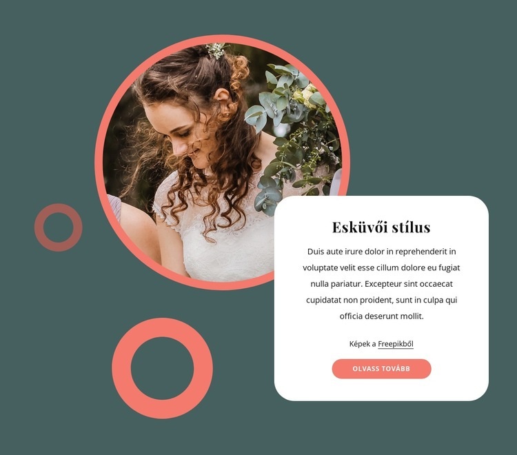 Esküvői stílus Weboldal tervezés