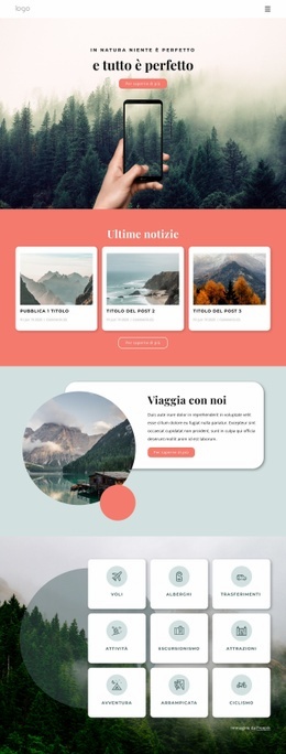 Mockup Del Sito Web Per Regali Di Viaggio Nella Natura