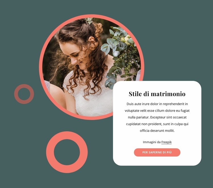 Stile di matrimonio Mockup del sito web