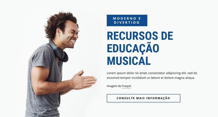 Recursos de educação musical Maquete do site