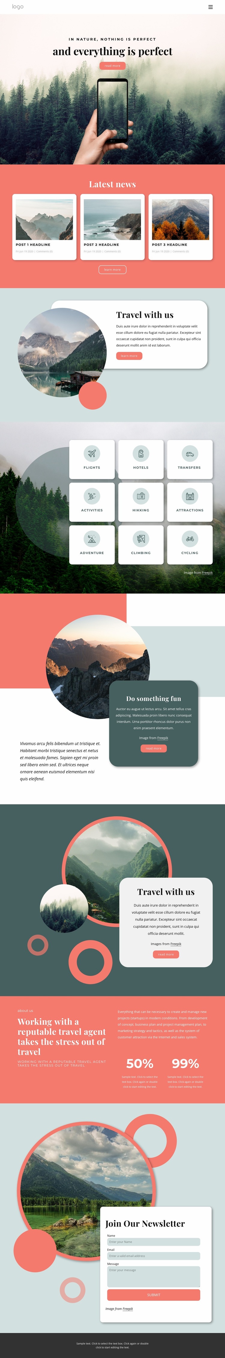 Nature travel gifts Website Builder Templates