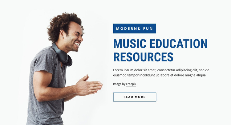 Music education resources Website Mockup