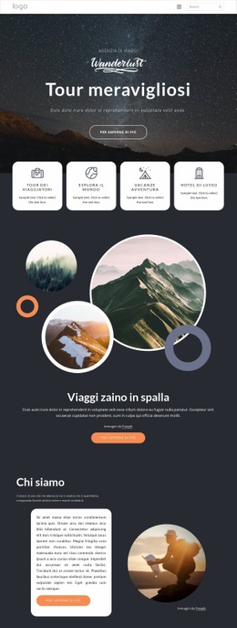 Design Web Straordinario Per Viaggi E Tour Meravigliosi