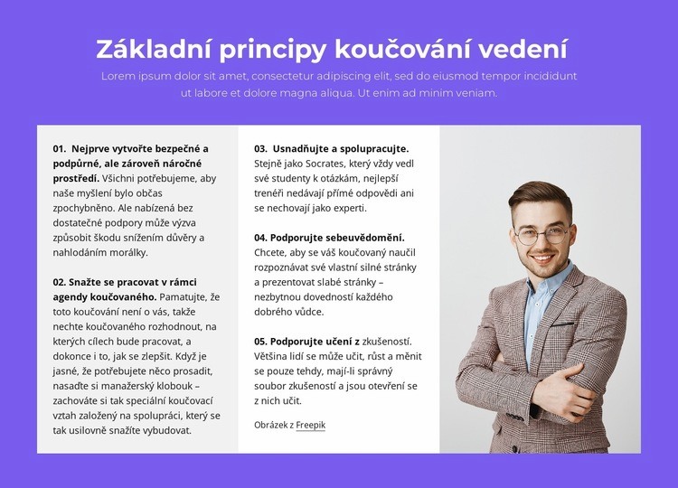 Základní principy koučování vedení Šablona CSS