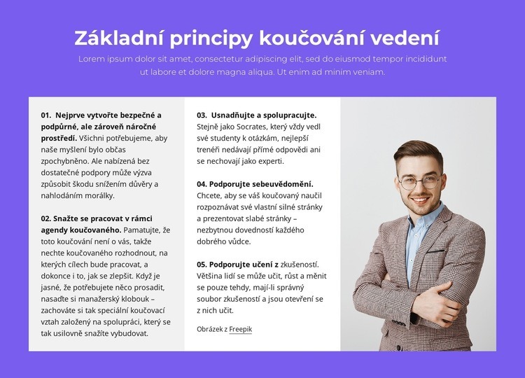 Základní principy koučování vedení Šablona