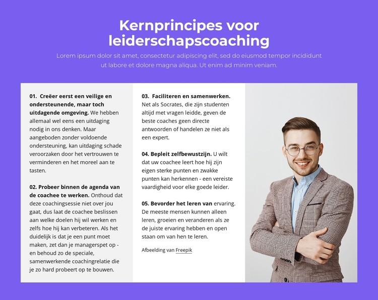 Kernprincipes voor leiderschapscoaching CSS-sjabloon