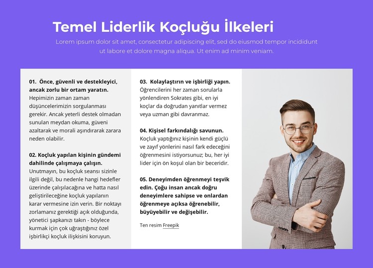 Temel liderlik koçluğu ilkeleri CSS Şablonu