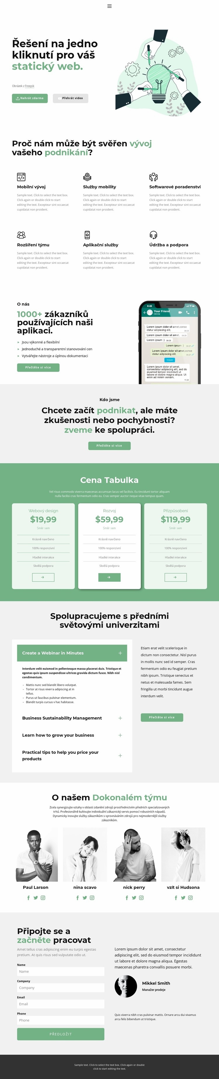 Jedním kliknutím k úspěchu Šablona CSS