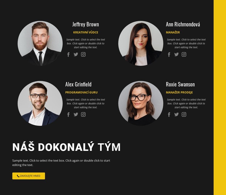 Náš tým pro podnikání Šablona HTML