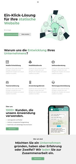 Ein Klick Zum Erfolg - Kostenlose Website-Vorlage