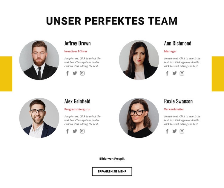 Perfektes Business-Team Vorlage