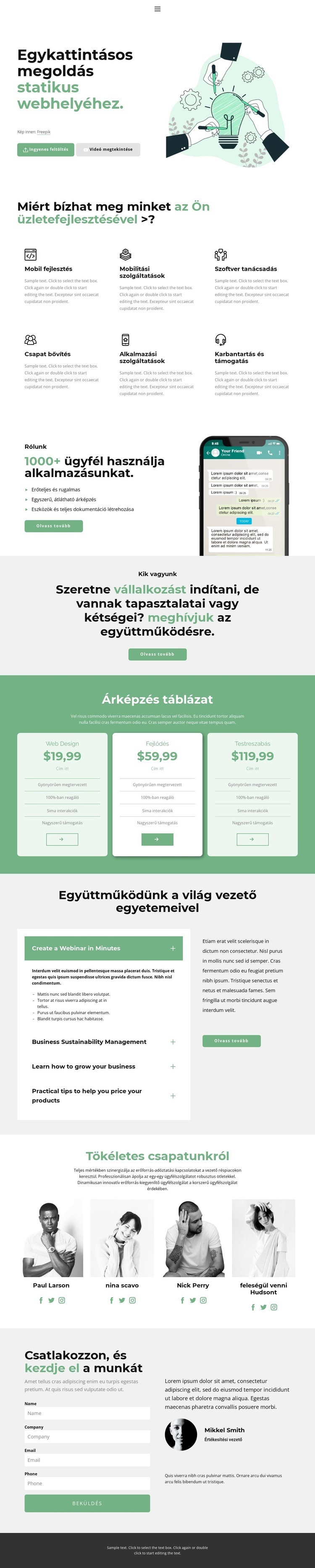 Egy kattintás a sikerért HTML Sablon