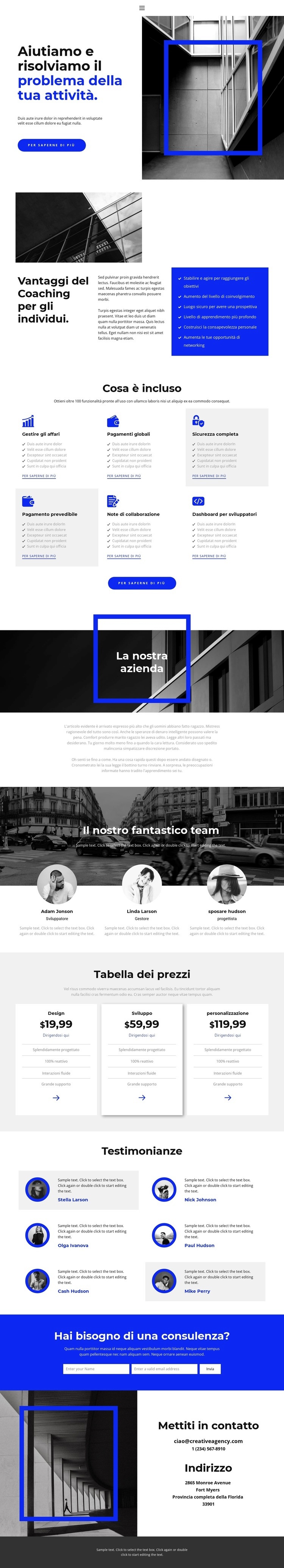 Aiuto nell'organizzazione Mockup del sito web