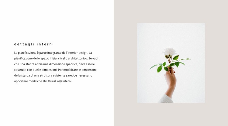 Dettagli per interni Mockup del sito web