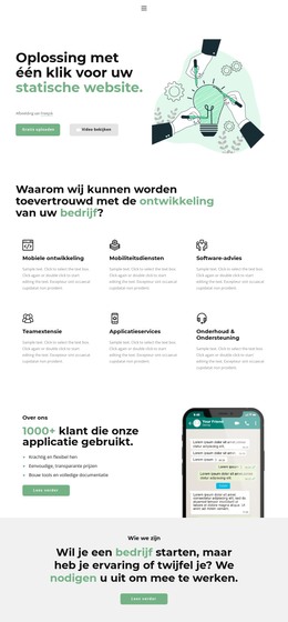 HTML-Ontwerp Voor Eén Klik Voor Succes