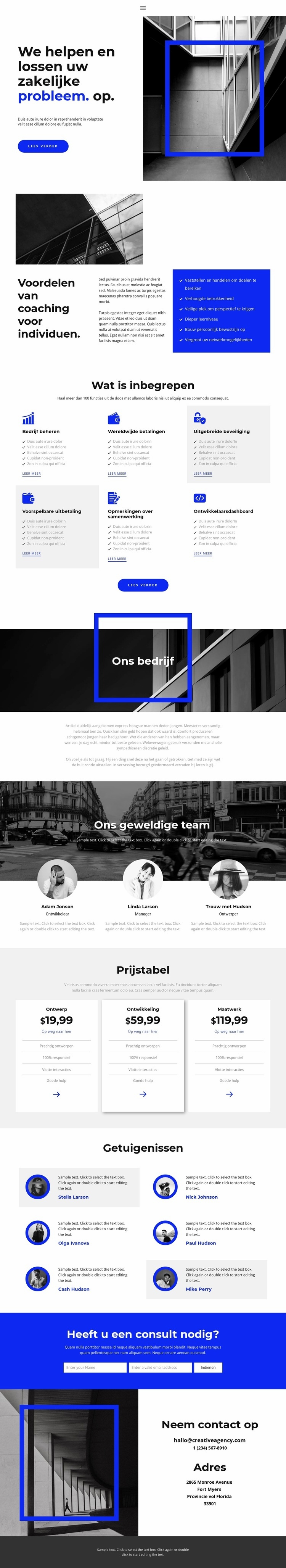 Hulp bij het organiseren Html Website Builder