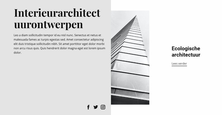 Moderne architectuurstijl Website mockup