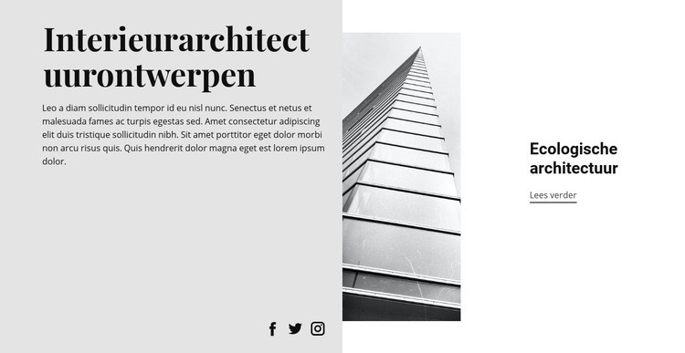 Moderne architectuurstijl Website ontwerp