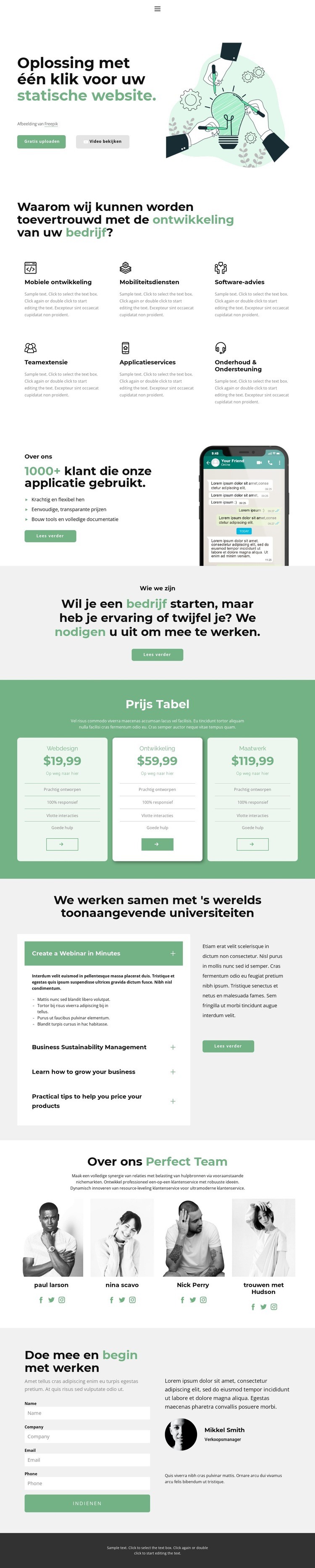 Eén klik voor succes Website ontwerp