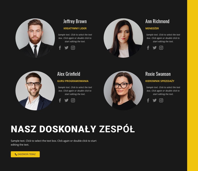 Nasz zespół biznesowy Kreator witryn internetowych HTML