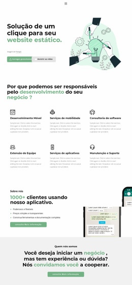 Um Design De Site Exclusivo Para Um Clique Para O Sucesso