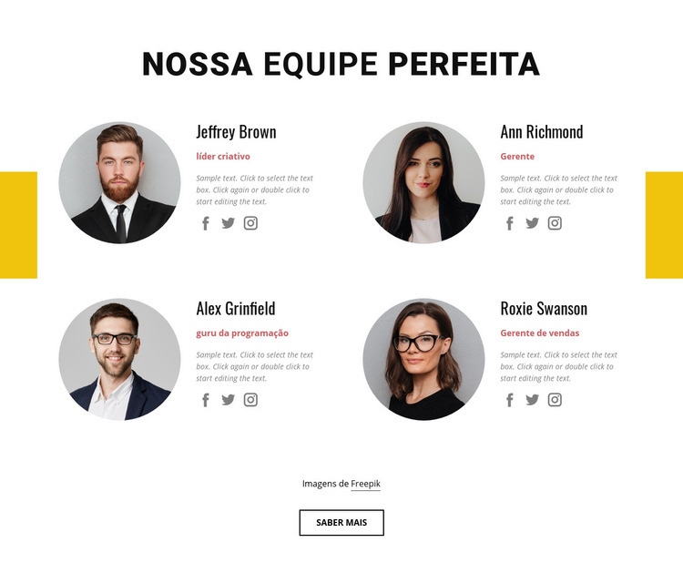 Equipe de negócios perfeita Design do site