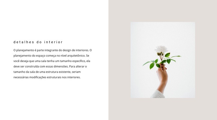 Detalhes para interior Modelo HTML5