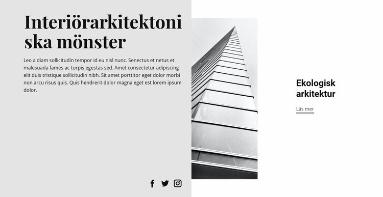 Modern arkitekturstil Hemsidedesign