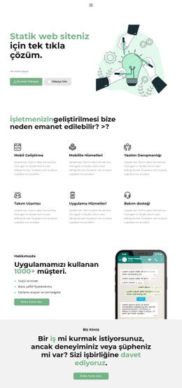 Başarı Için Tek Tıklama Site Şablonu