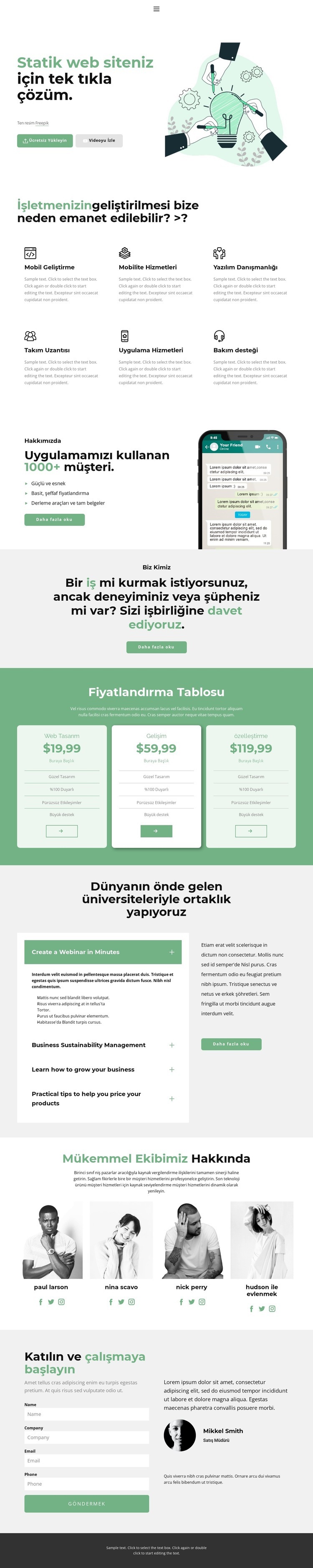 Başarı için tek tıklama HTML5 Şablonu